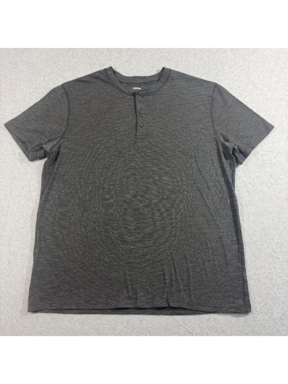 Sonoma Goods For Life Men’s XL Gray Striped Henley T-Shirt Short Sleeve Casual